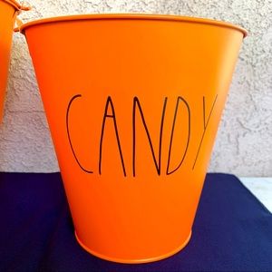 NEW 2022 Orange Rae Dunn Halloween Metal Pail Bucket CANDY